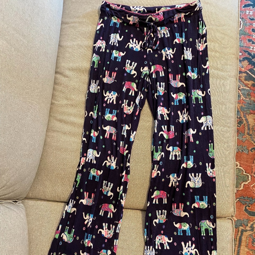 Isaac Mizrahi Elephant Navy Pajama Pants Size XS